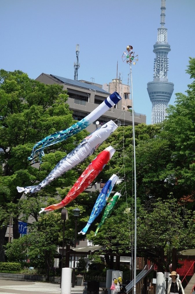 スカイツリーと鯉のぼり